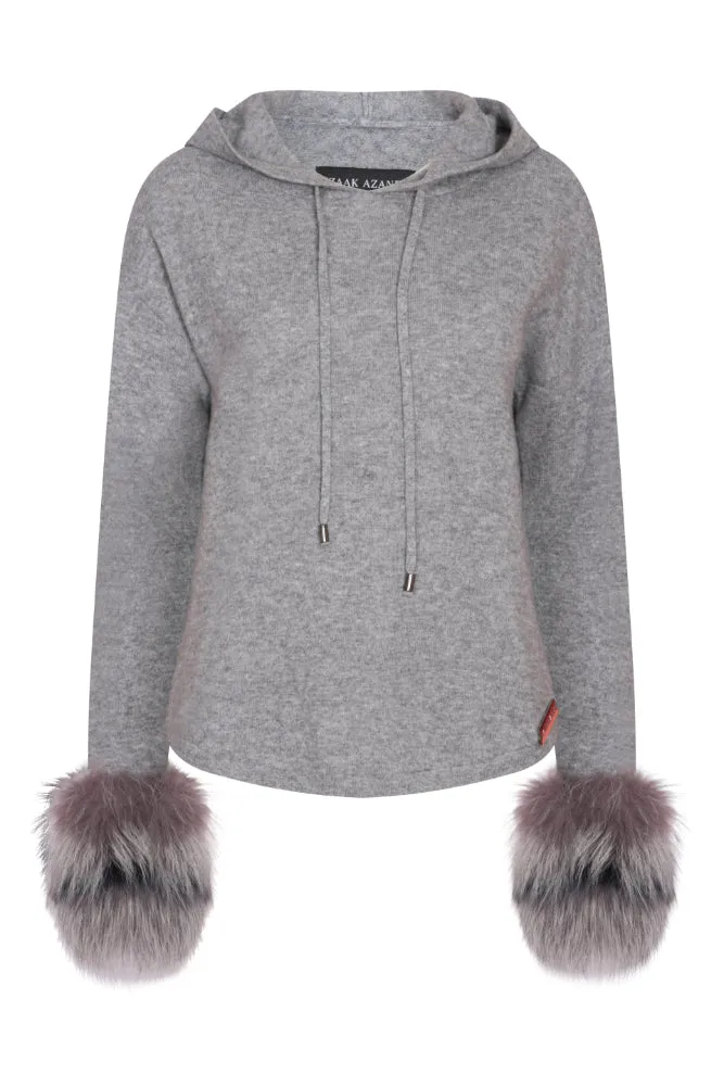 Fox Cuff Hoodie in Mist