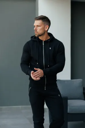 FS Black / Silver Full Zip Hoodie with Pockets - FSH1247