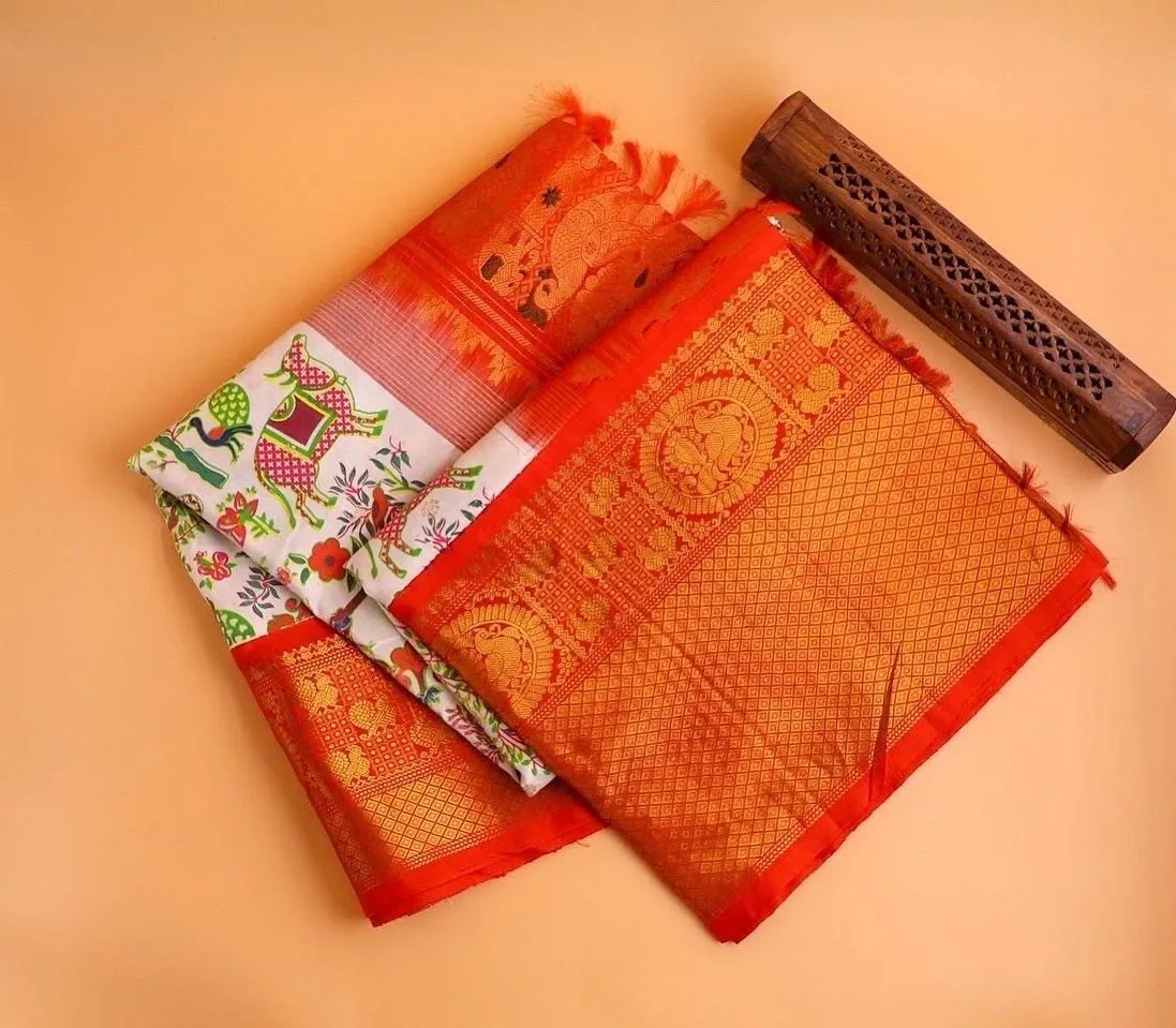 Gadwal Silk saree Silk Saree handloom saree stitched blouse green saree blue saree party wear saree silk saree wedding saree