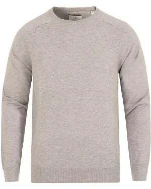 Gant Men's Cotton Cashmere Crew Sweater, Medium, Light Grey Melange