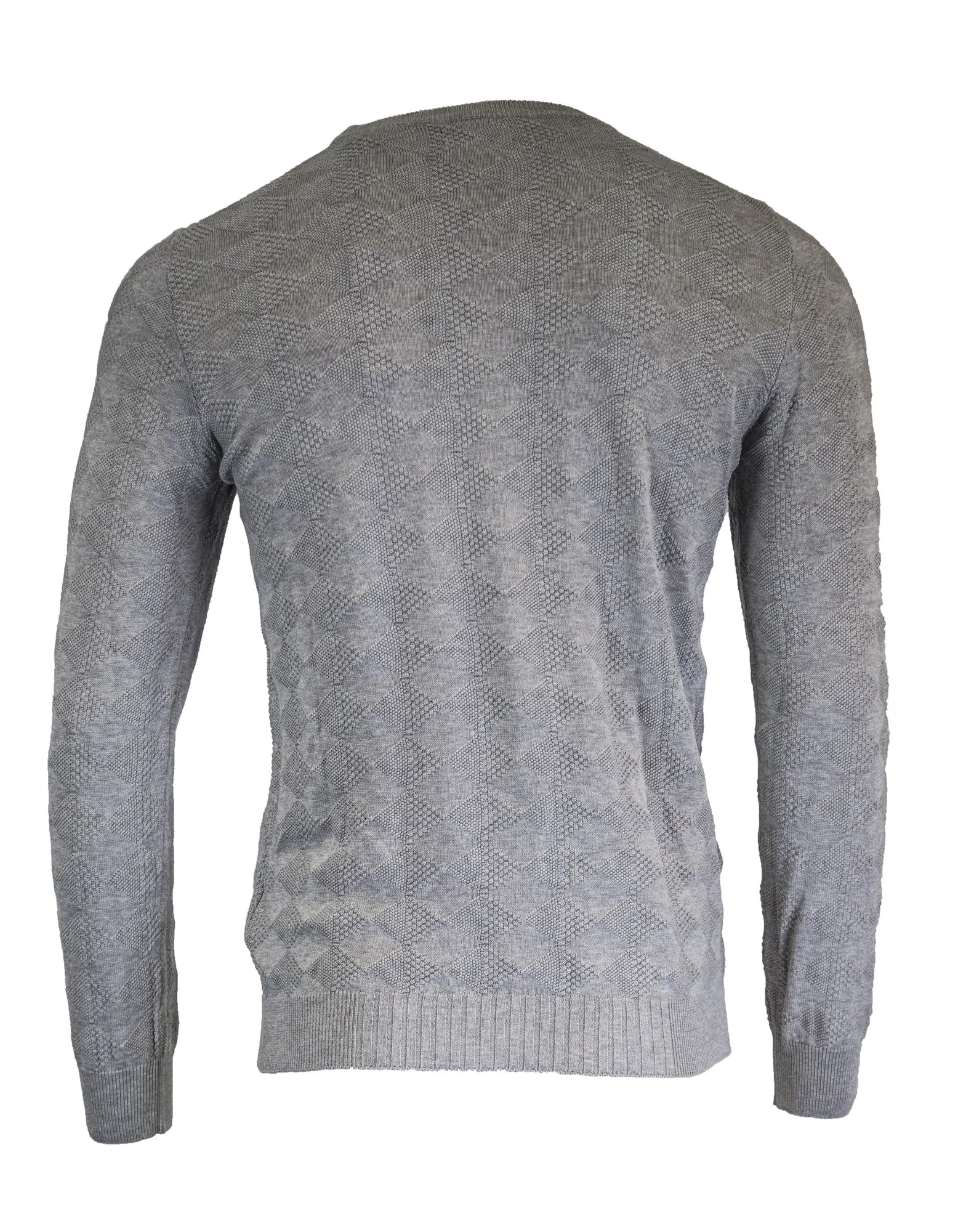 Gant Men's O2 Silk Blend Texture Crew, Medium, Grey Melange