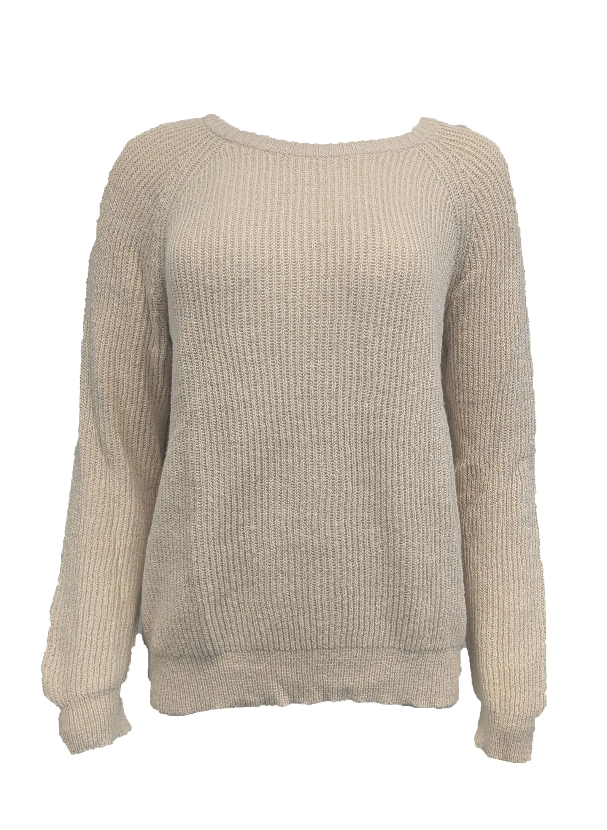 GANT RUGGER Women's Almond Cotton Marisa Sweater 488808 Size X-Large