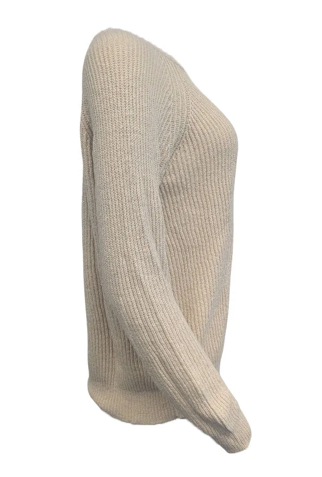 GANT RUGGER Women's Almond Cotton Marisa Sweater 488808 Size X-Large