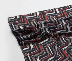 Geometric Chain Chiffon Fabric By the Yard /55995