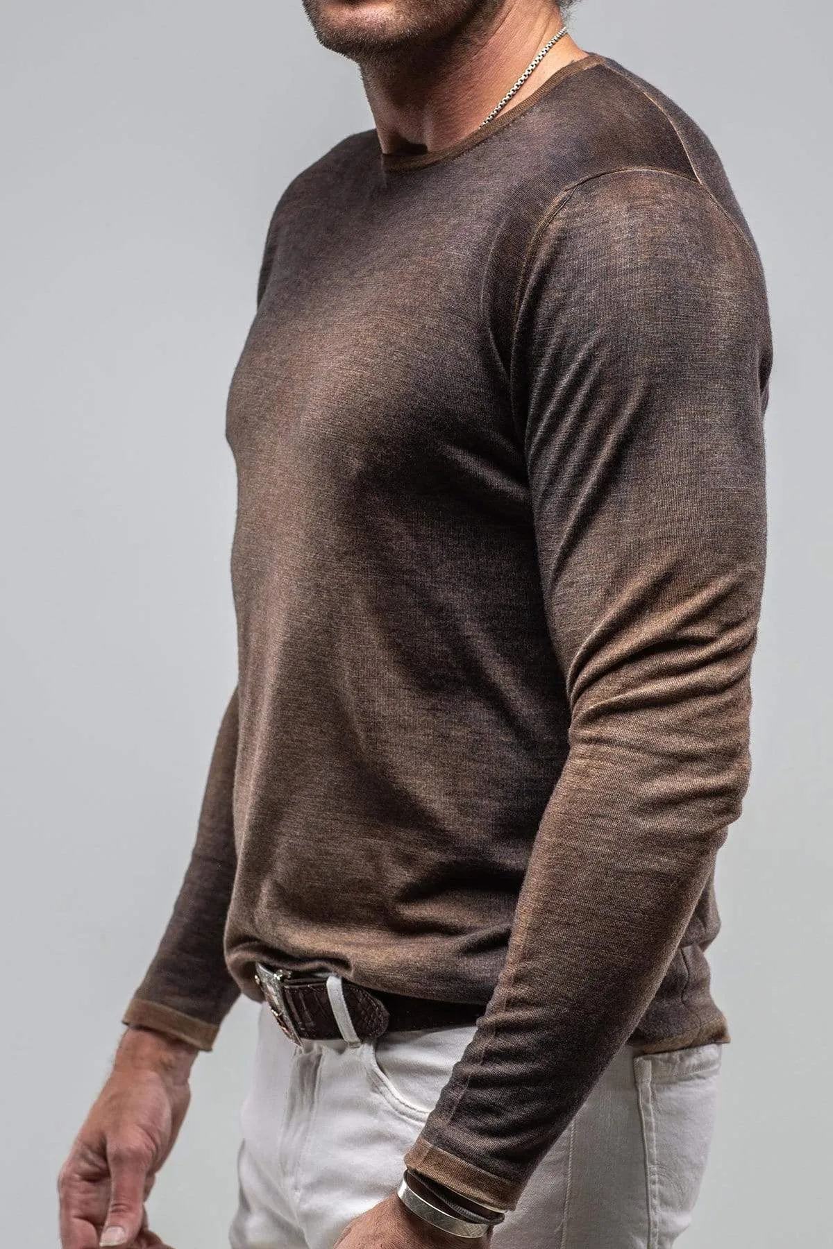 Georgio Cashmere Sweater in Rust Blue