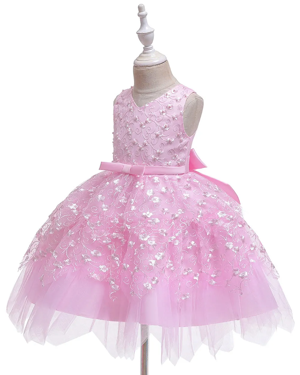 Girls Sleeveless Floral Princess Dress Flower Girl Dress