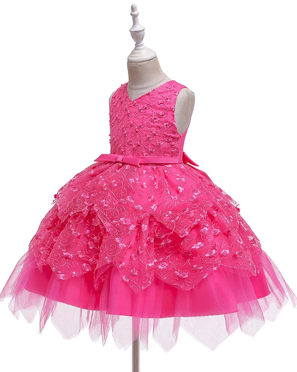 Girls Sleeveless Floral Princess Dress Flower Girl Dress