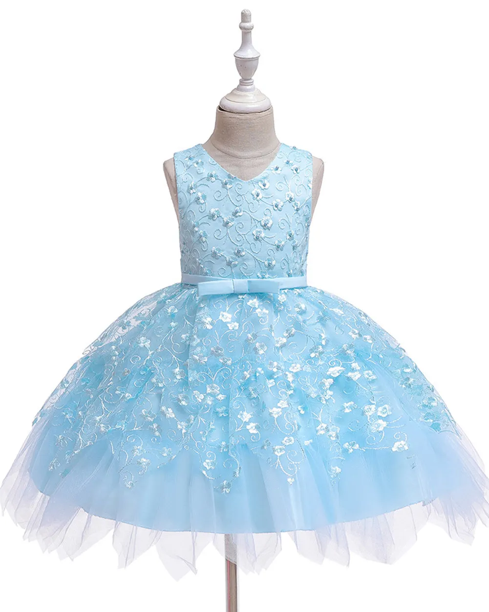 Girls Sleeveless Floral Princess Dress Flower Girl Dress