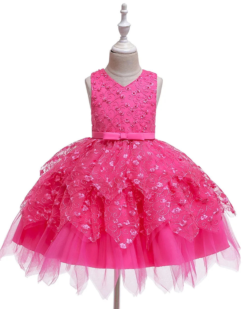 Girls Sleeveless Floral Princess Dress Flower Girl Dress