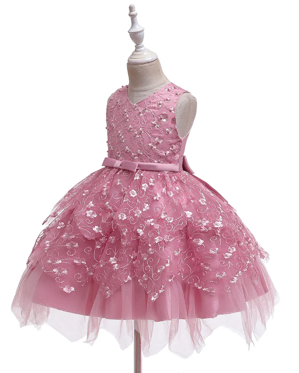 Girls Sleeveless Floral Princess Dress Flower Girl Dress