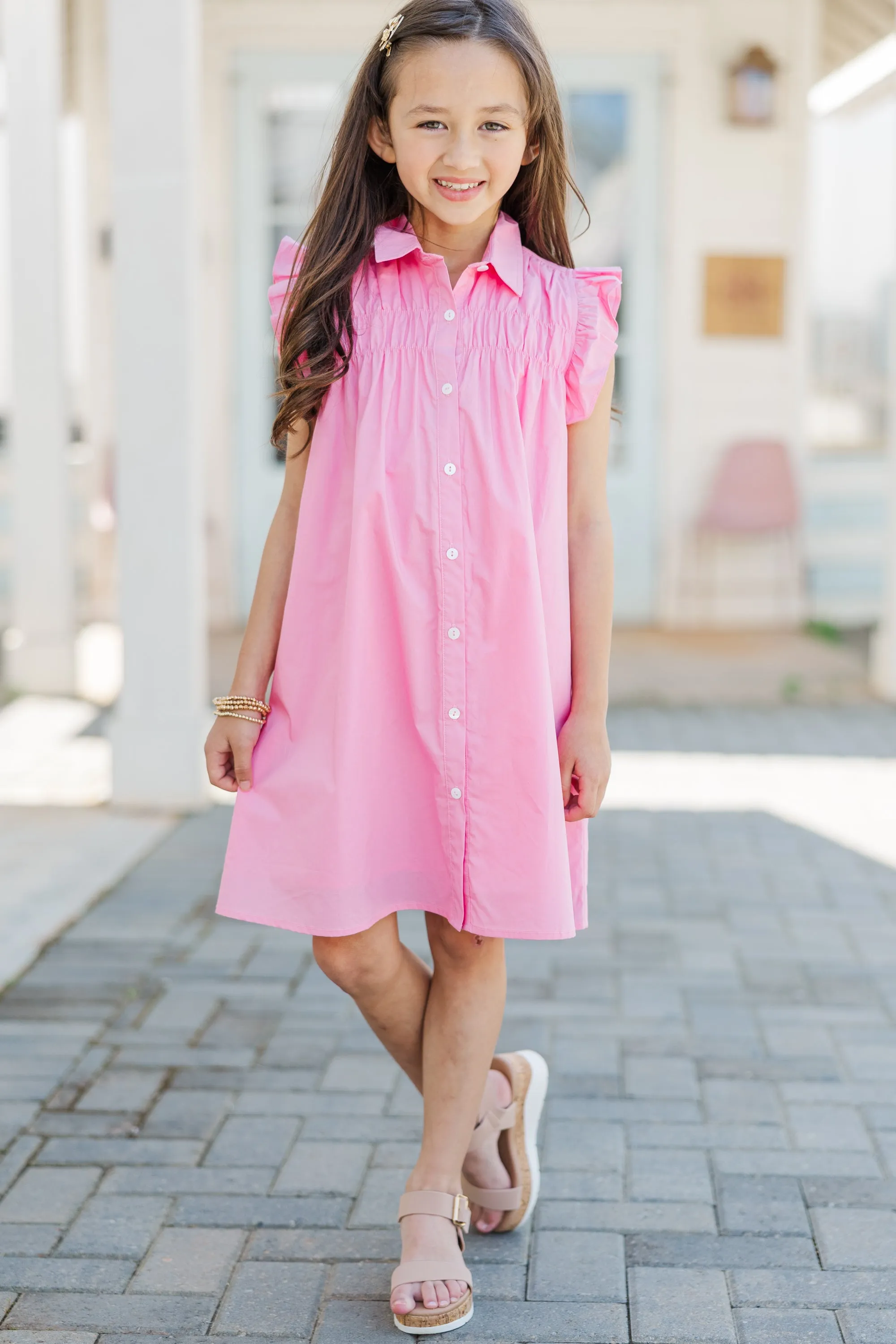 Girls: The Georgia Pink Shift Dress