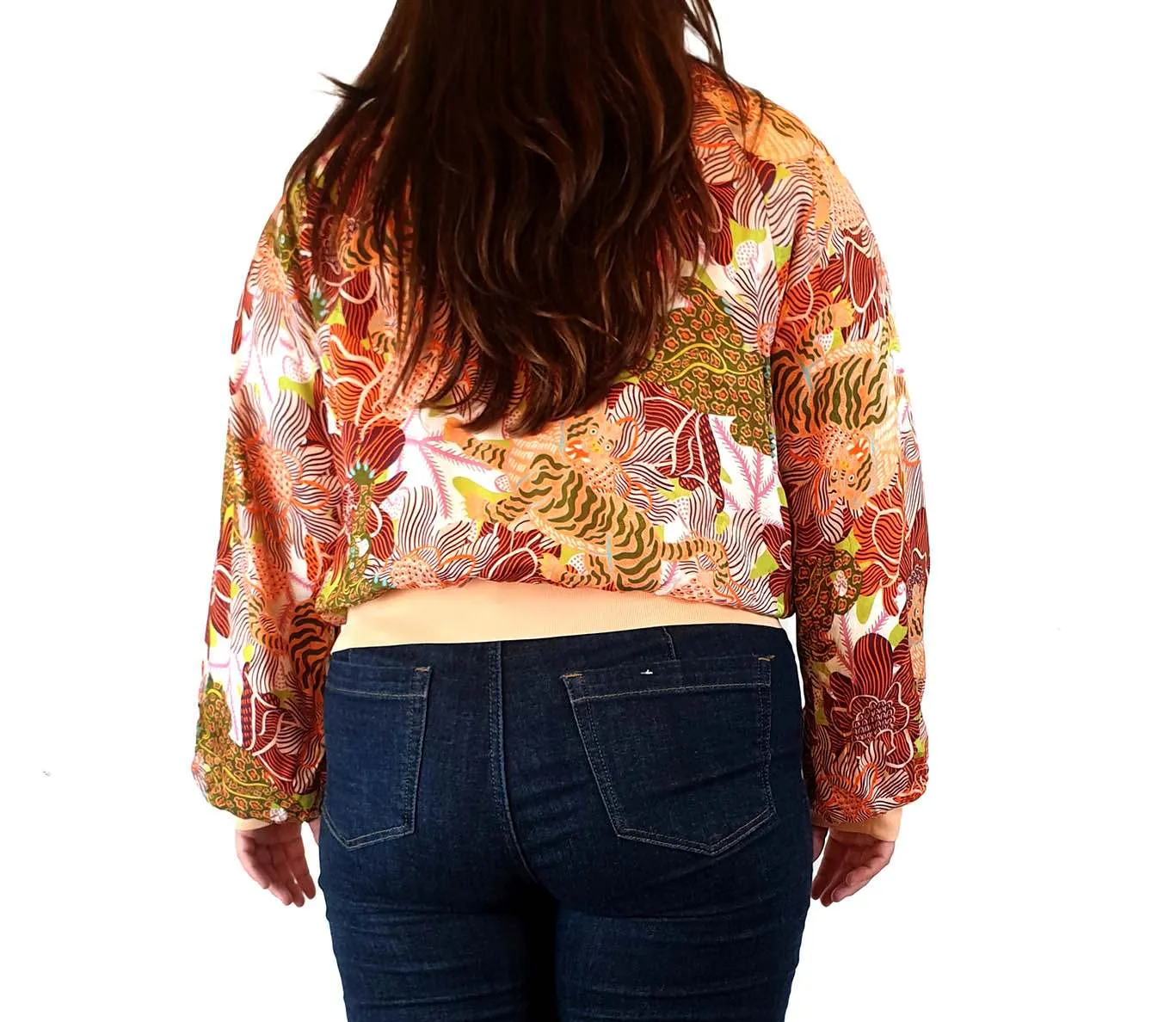 Gorman silk bomber jacket with oreintal tiger print size 14