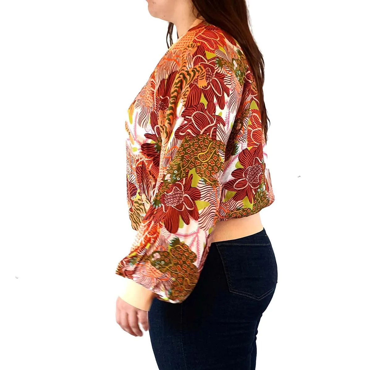 Gorman silk bomber jacket with oreintal tiger print size 14
