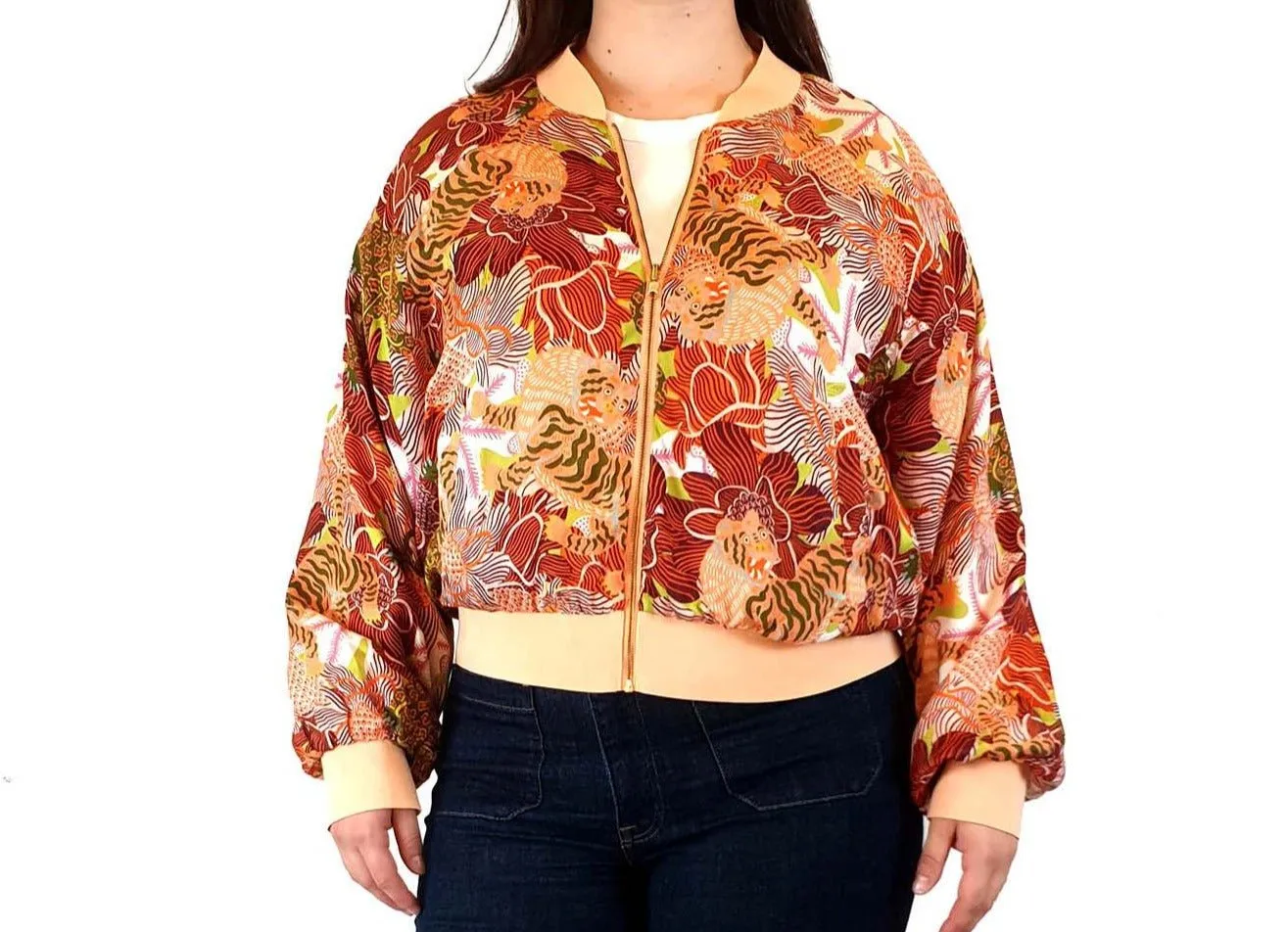 Gorman silk bomber jacket with oreintal tiger print size 14