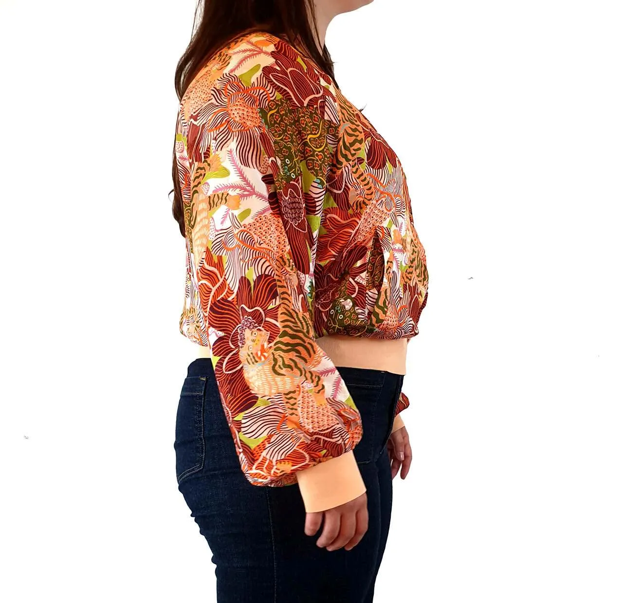 Gorman silk bomber jacket with oreintal tiger print size 14