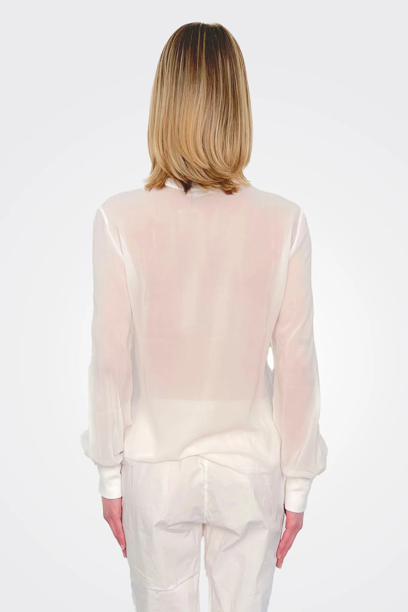 Grandad Silk Blouse - Natural