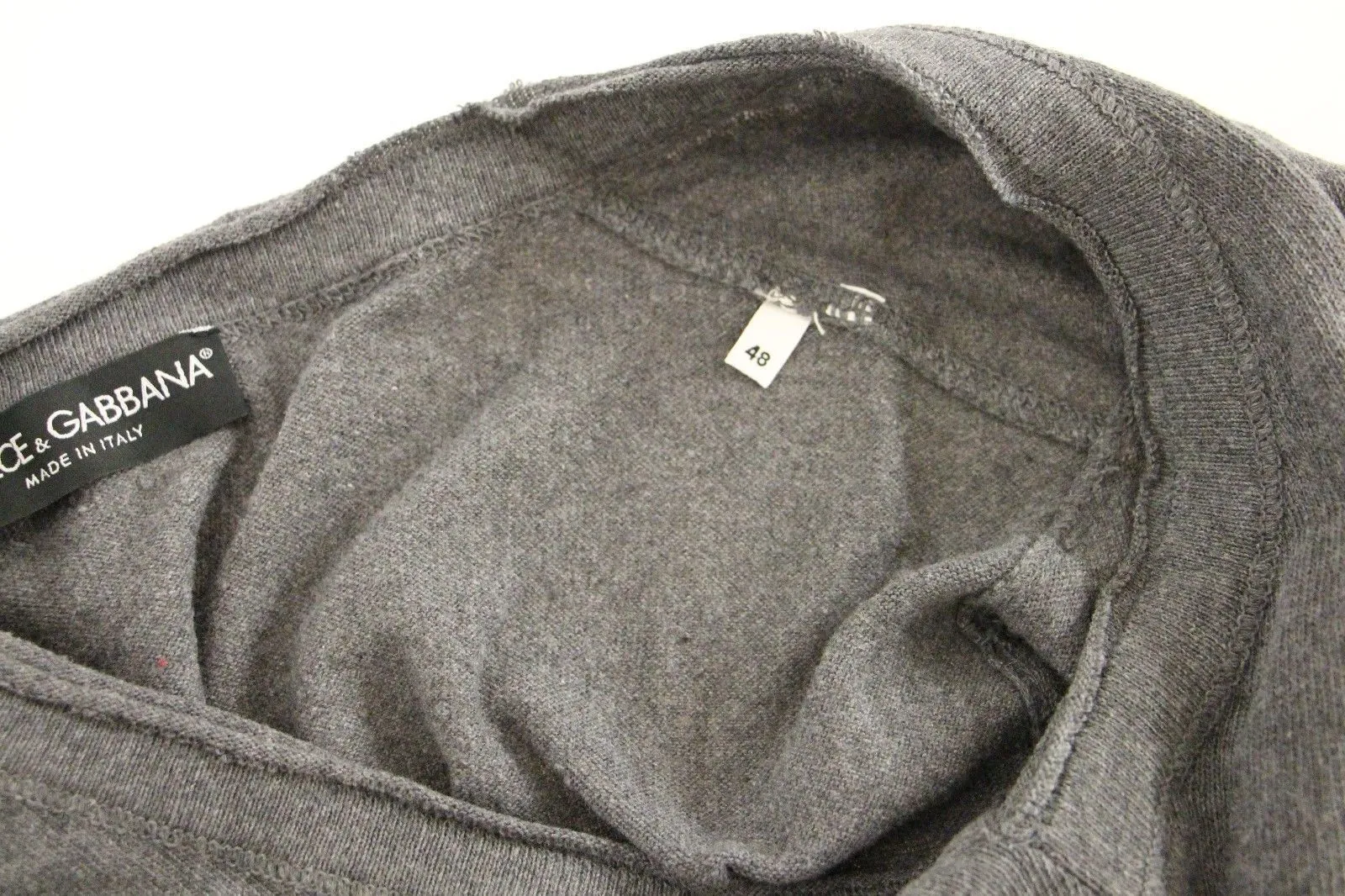 Gray Cotton Logo Crew-neck Sweater