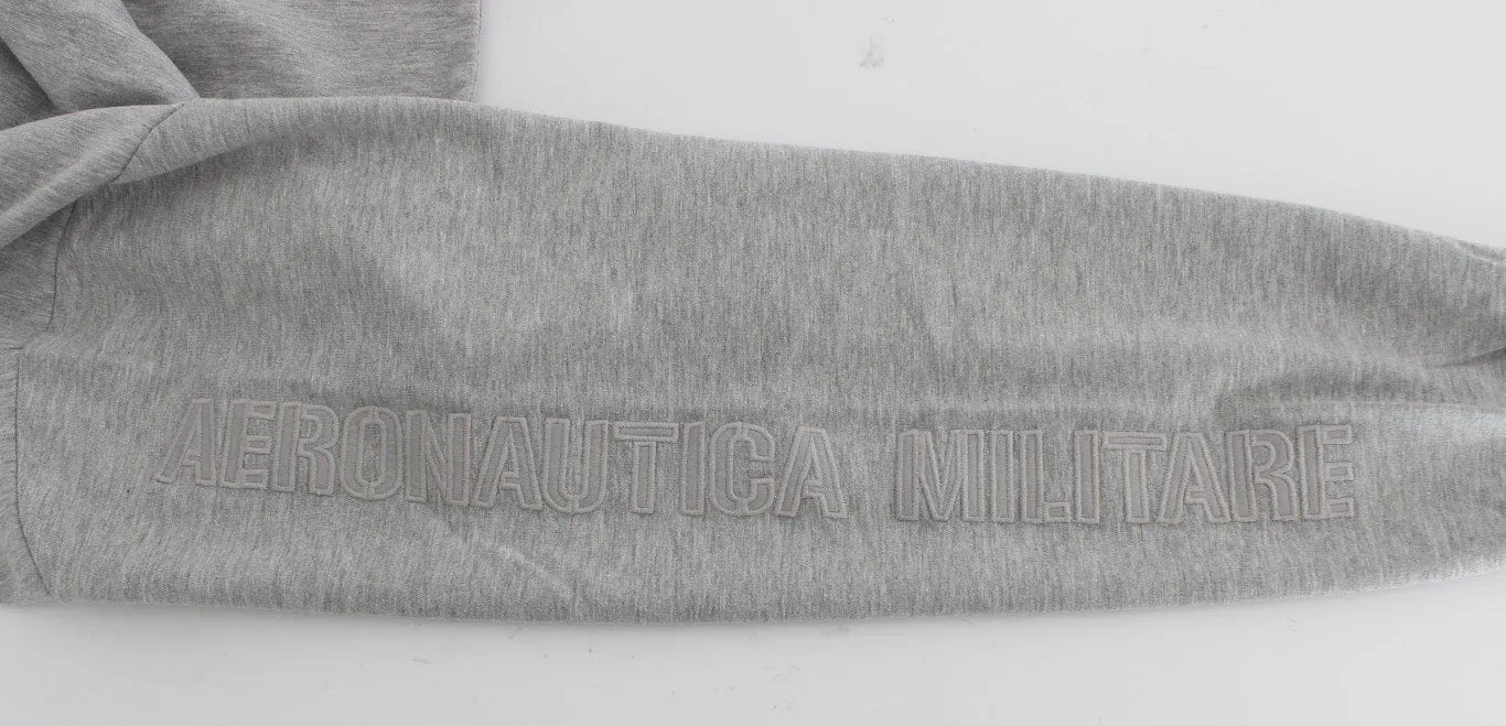 Gray Cotton Stretch Half Zipper Sweater