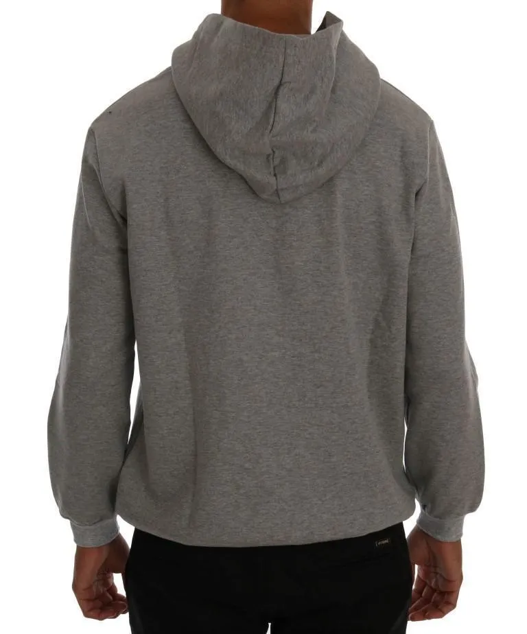 Gray Pullover Hodded Cotton Sweater