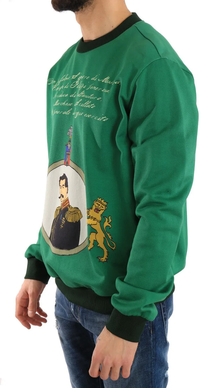 Green Cotton Pullover Sweater