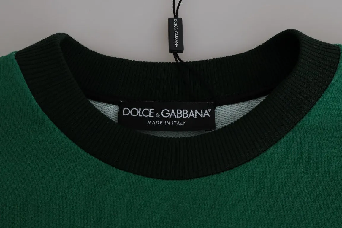 Green Cotton Pullover Sweater