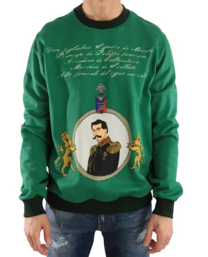 Green Cotton Pullover Sweater