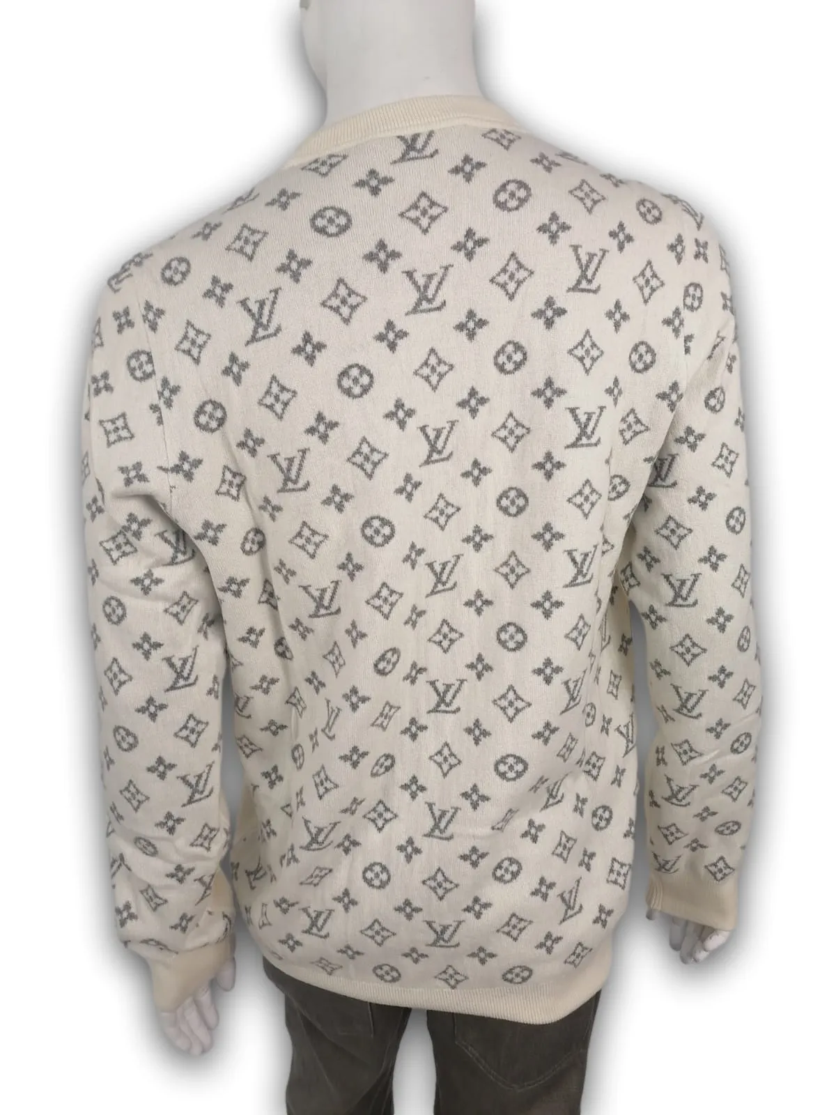 Half and Half Monogram Crewneck Sweater