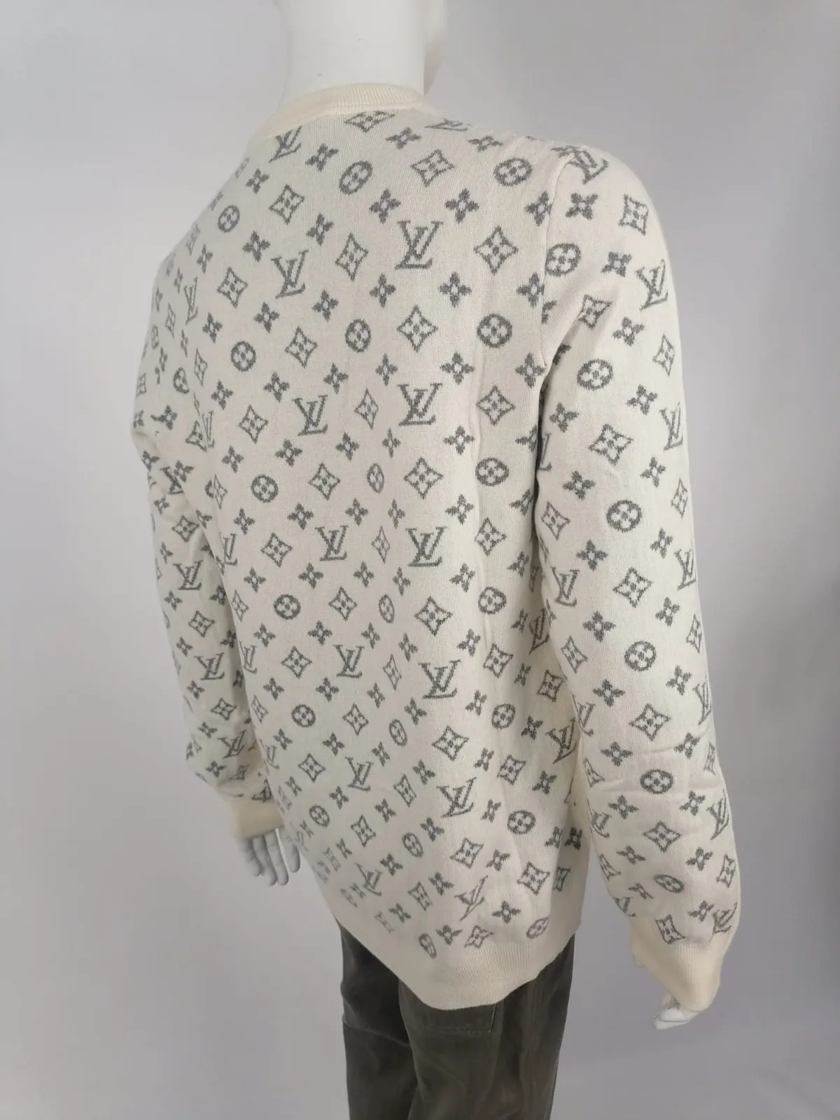 Half and Half Monogram Crewneck Sweater