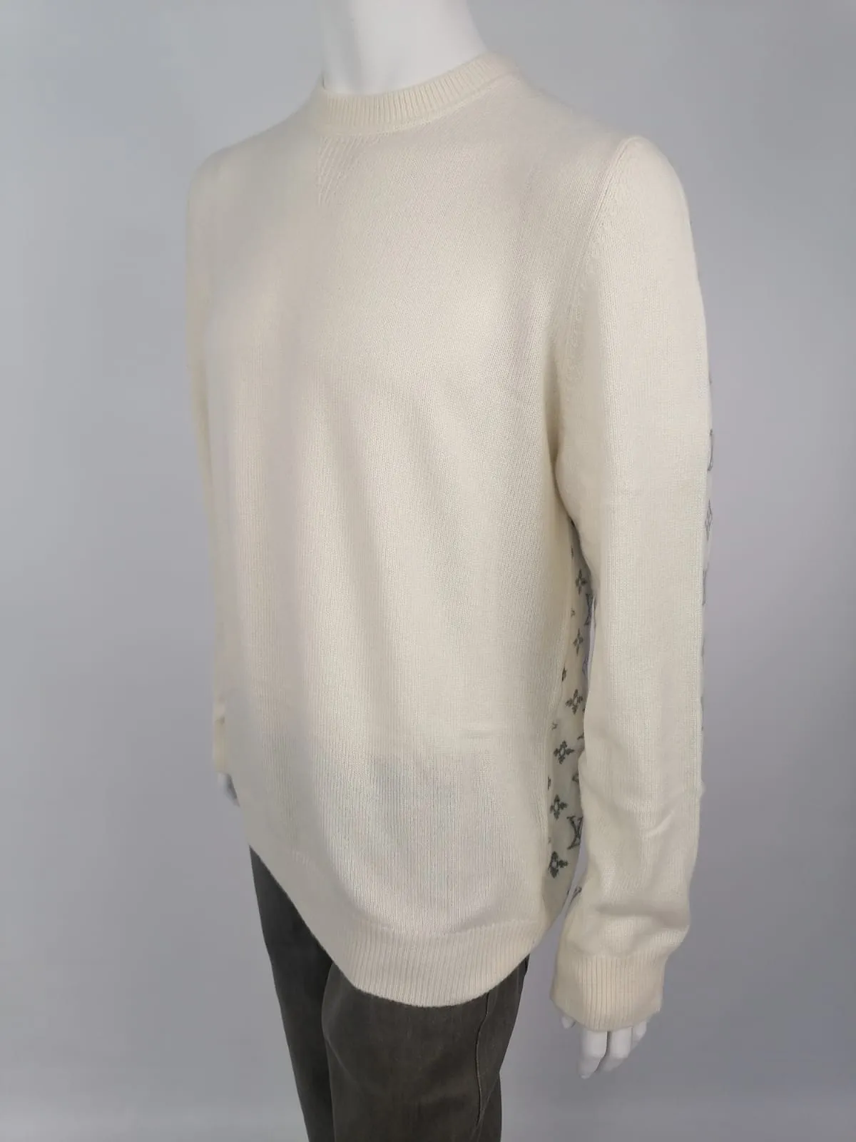 Half and Half Monogram Crewneck Sweater
