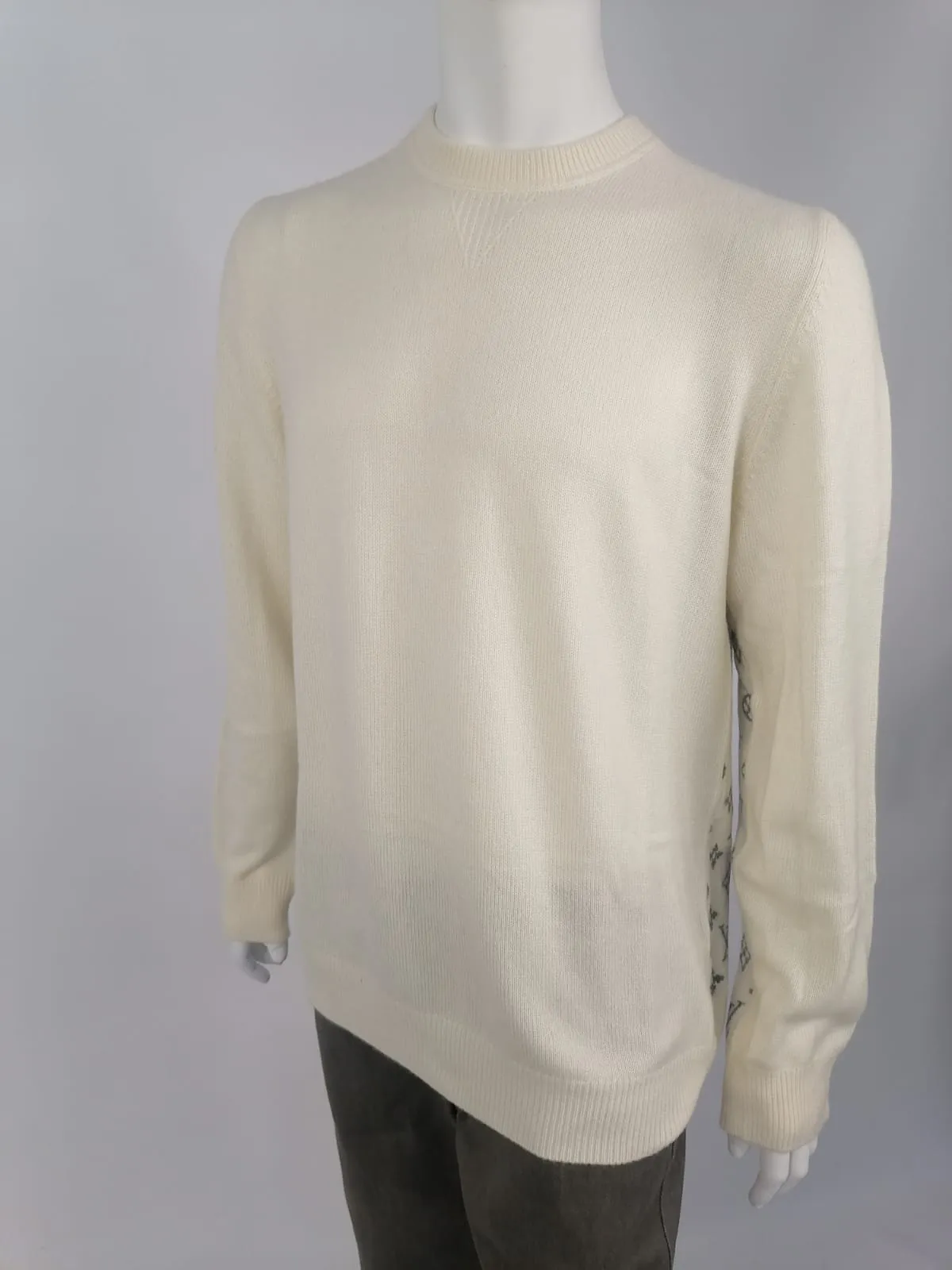 Half and Half Monogram Crewneck Sweater