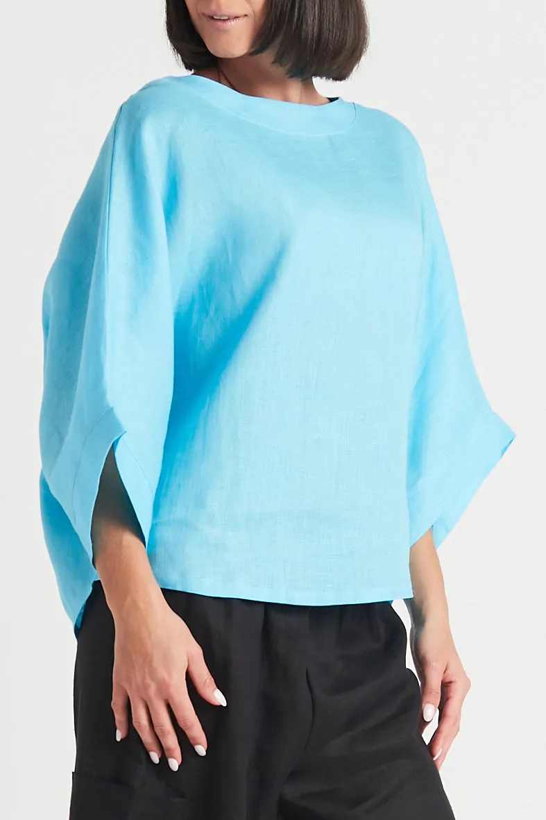 Handkerchief Linen Bateau Top