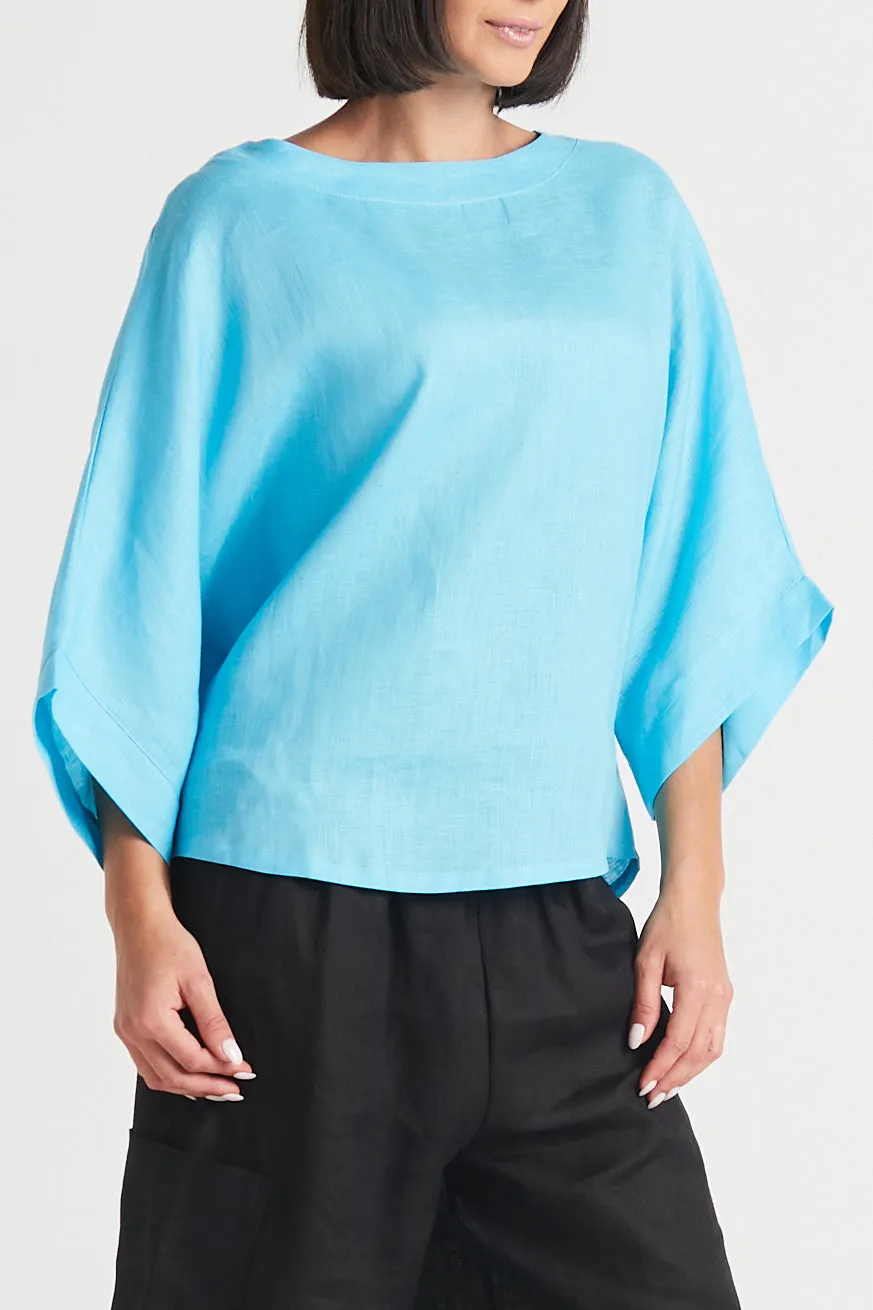 Handkerchief Linen Bateau Top