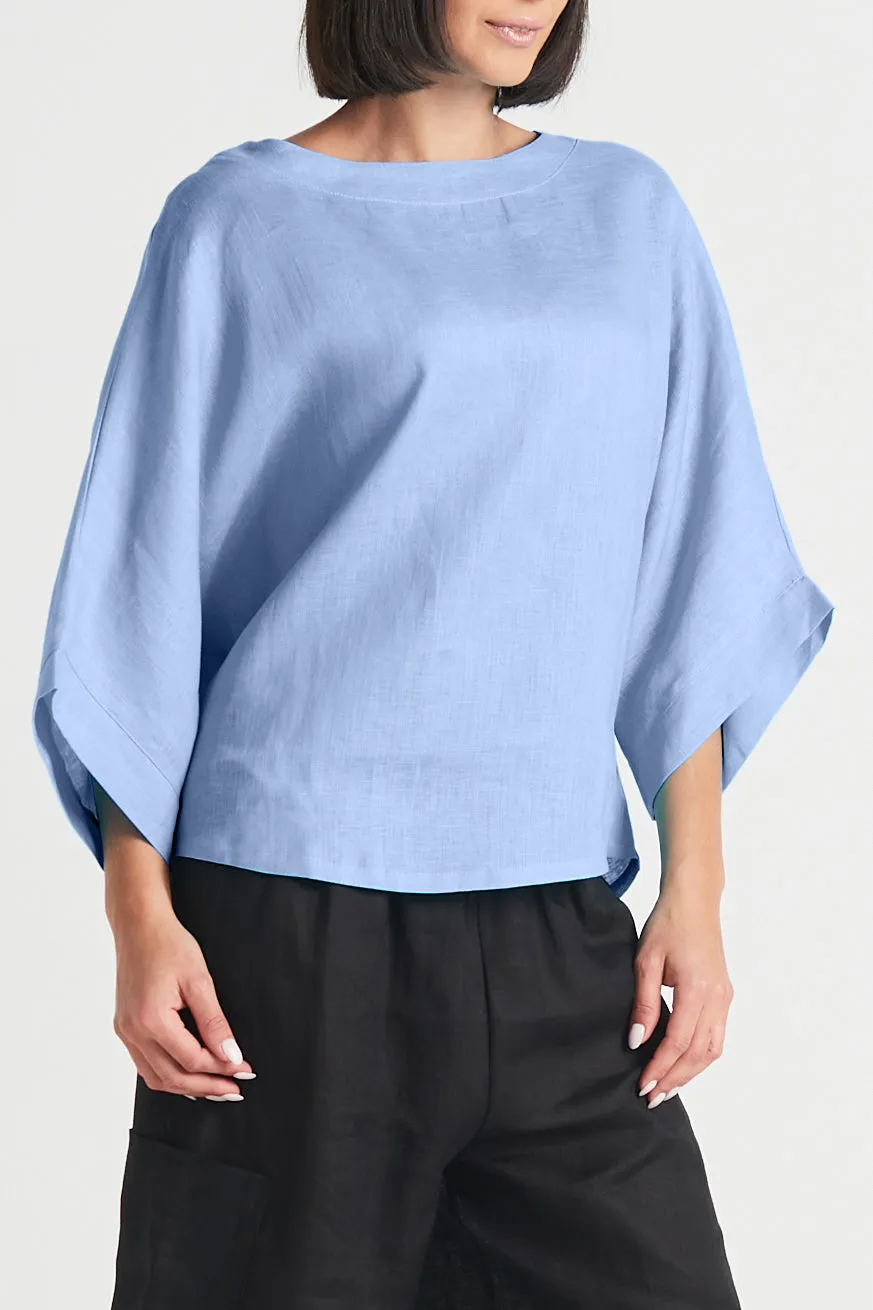 Handkerchief Linen Bateau Top