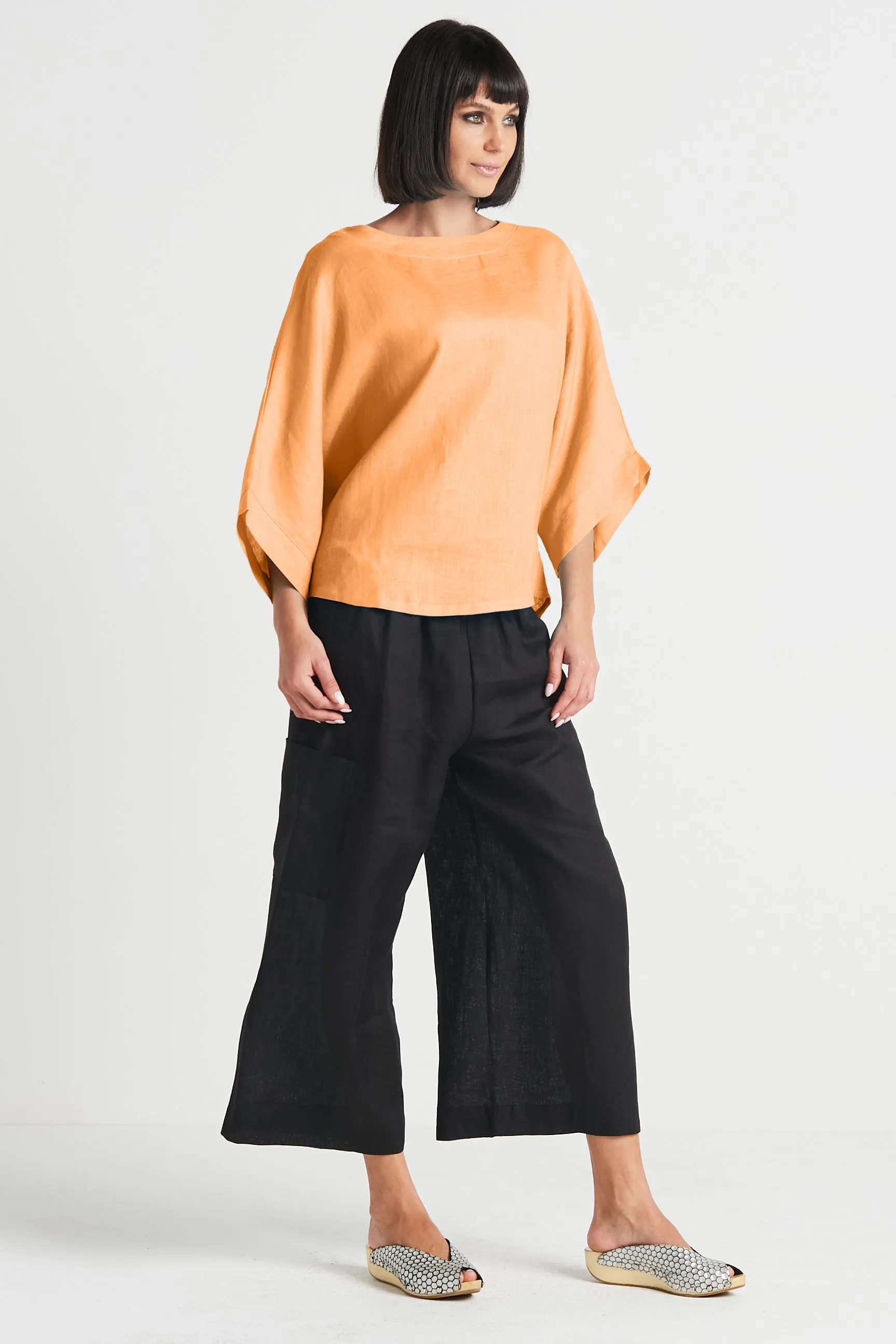 Handkerchief Linen Bateau Top