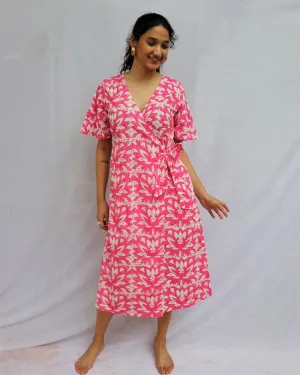 Hibi Tiedup Cotton Dress - Pink