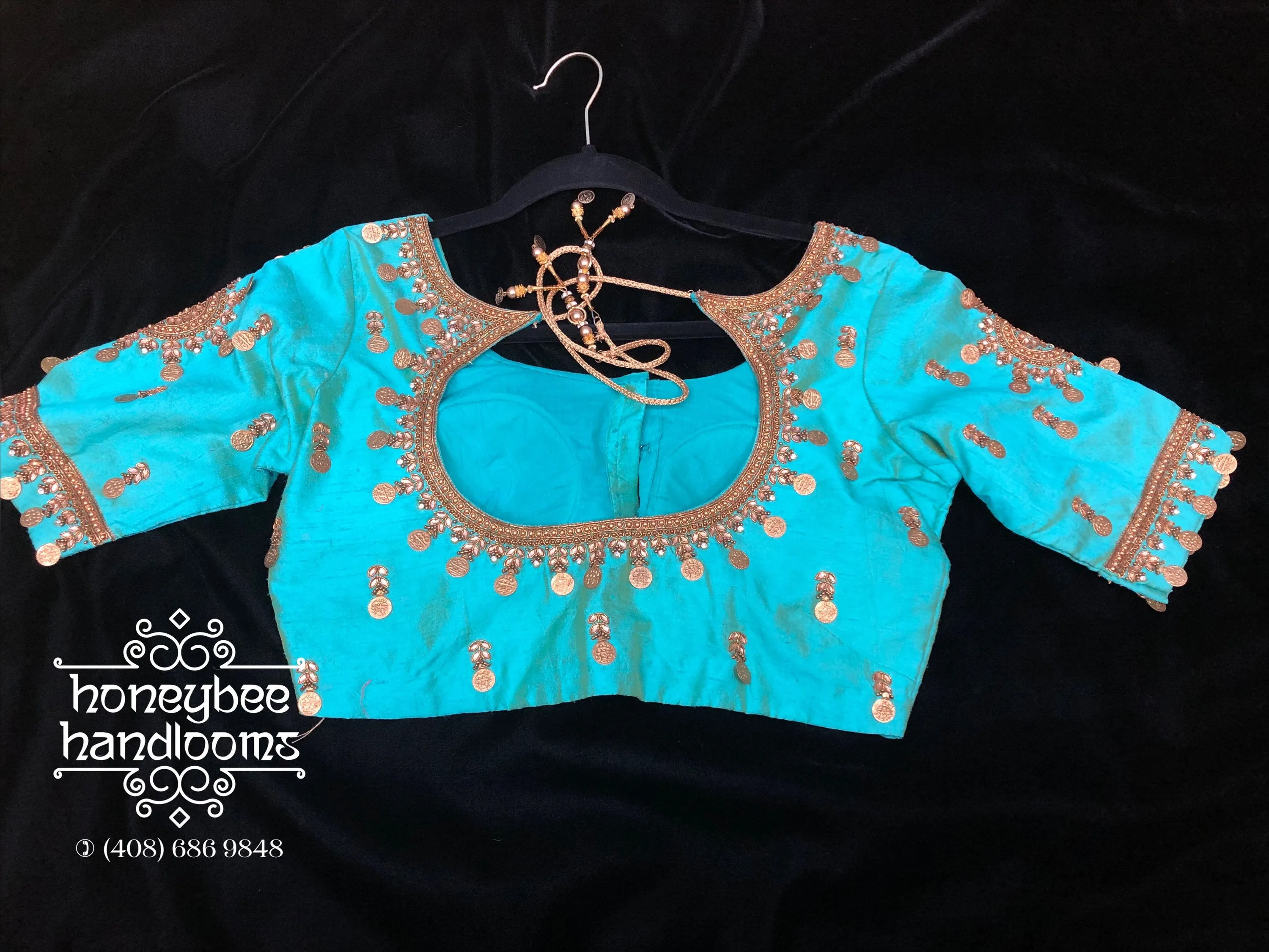Indian Saree blouse | Indiandesigner blouse | designer blouse | sareeblouse | Kasu work blouse | Saree stitched blouse | HoneyBeeHandlooms