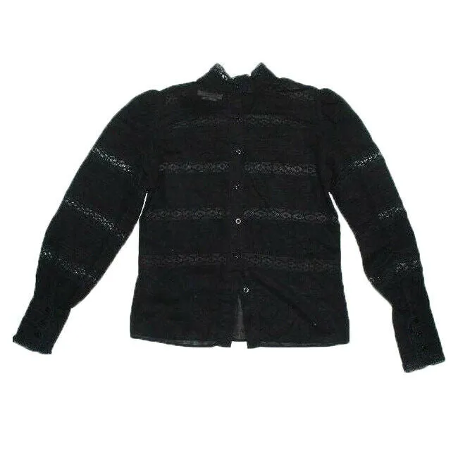 ISABEL MARANT ETOILE - Ria High Neck Lace Blouse - Black - 36 US S
