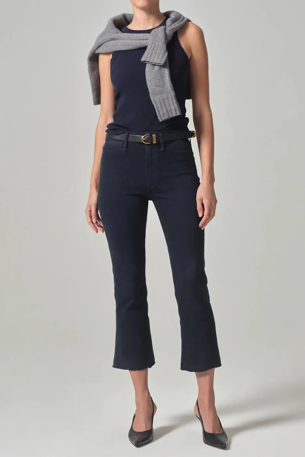 Isola Cropped Trouser in Navy