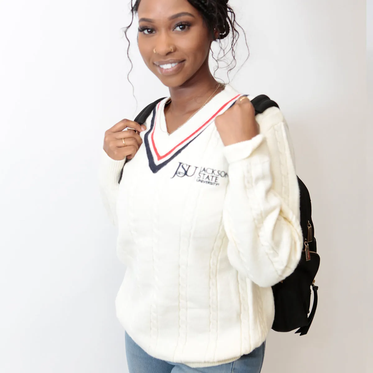 Jackson St. |JSU Cotton Cable Tennis Sweater