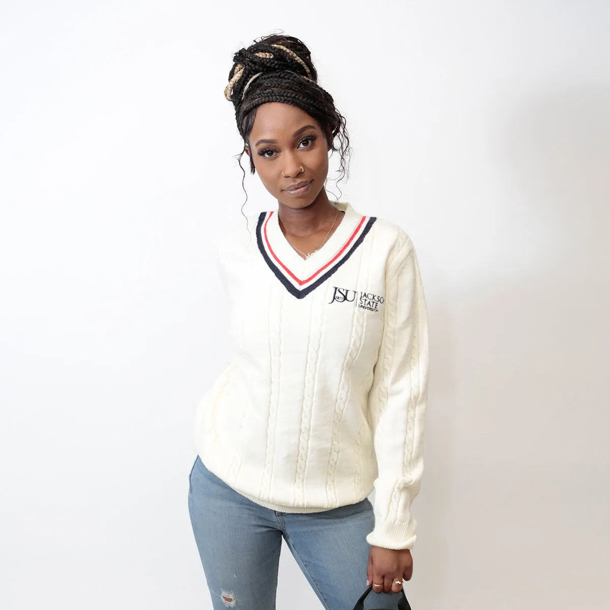 Jackson St. |JSU Cotton Cable Tennis Sweater