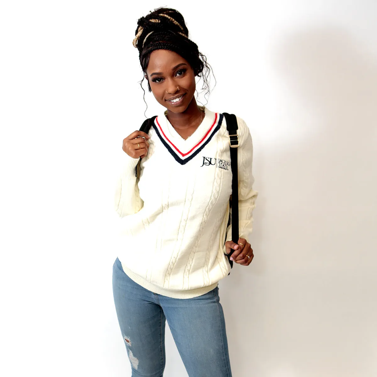 Jackson St. |JSU Cotton Cable Tennis Sweater