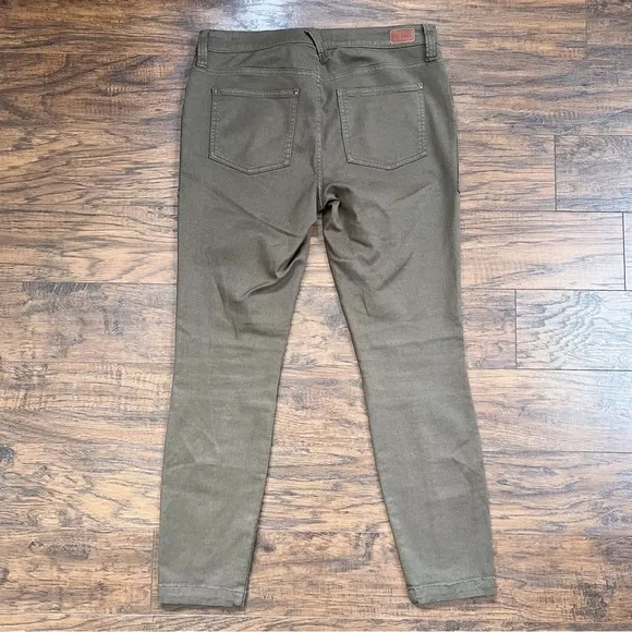 Joie • Hazina Studded Skinny Jeans pants ankle crop zipper Fatigue army green