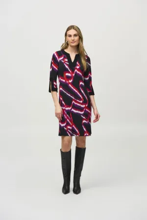 Joseph Ribkoff Black/Multi Abstract Print Shift Dress 244249