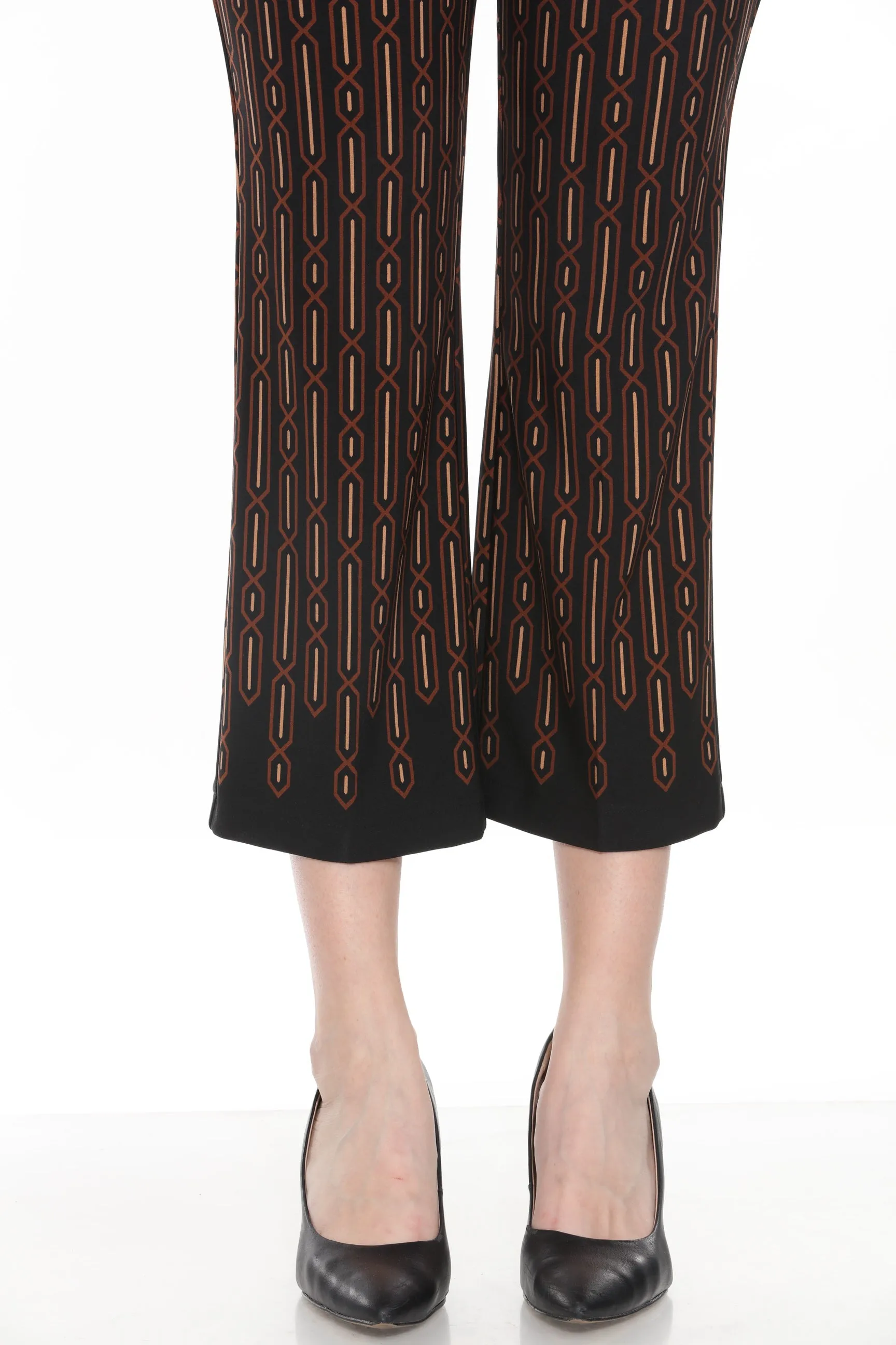 Joseph Ribkoff Black/Multi Geometric High-Waist Flare Trousers 244148