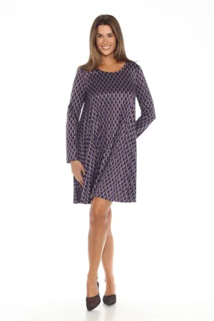 Joseph Ribkoff Black/Multi Geometric Knit Shift Dress 243208