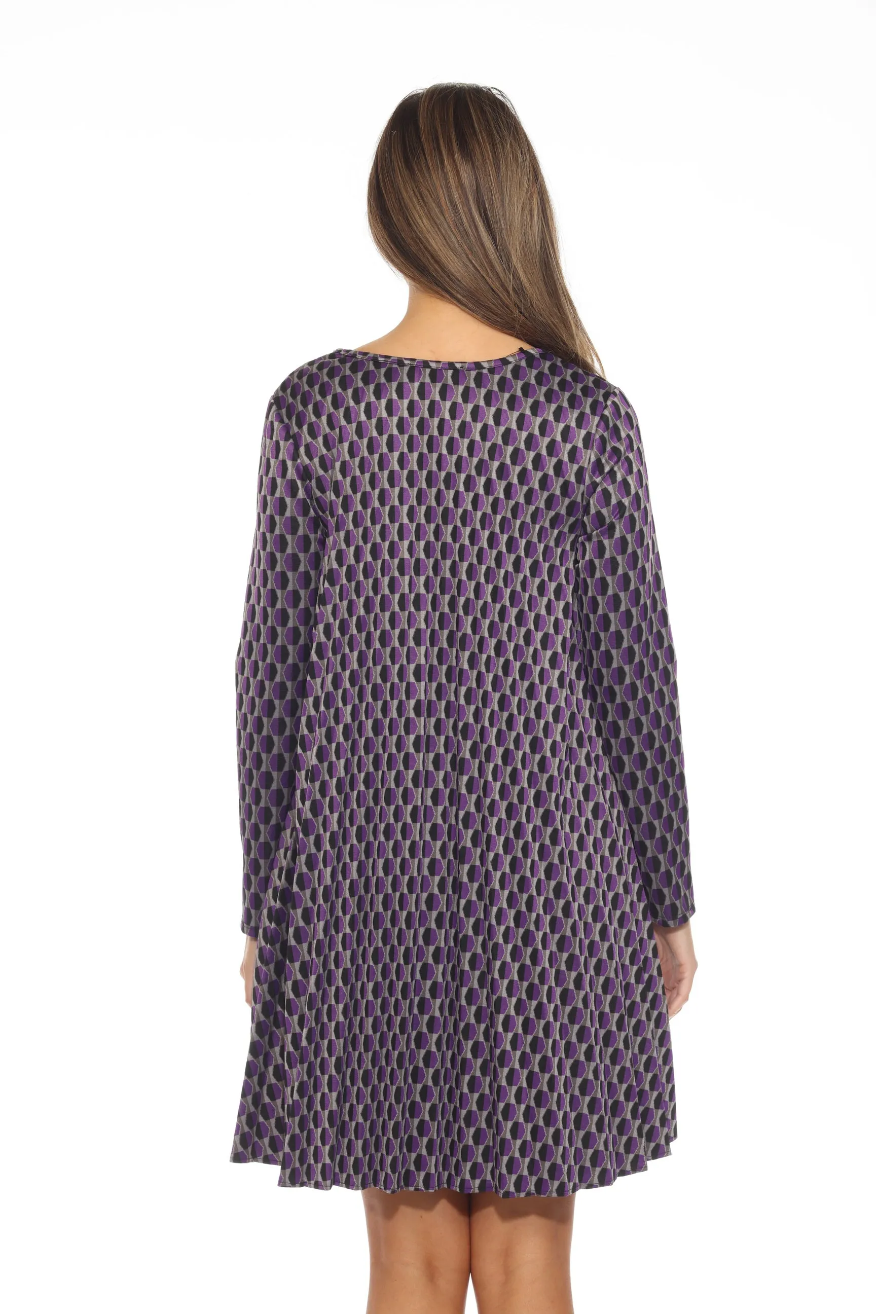 Joseph Ribkoff Black/Multi Geometric Knit Shift Dress 243208