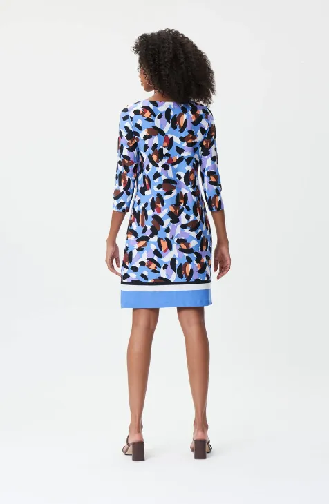 Joseph Ribkoff Button Shoulder Multi Print Dress