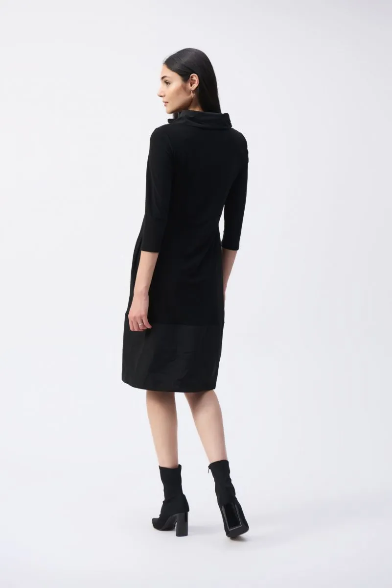 Joseph Ribkoff Drawstring Cowl Neck 3/4 Sleeve Shift Dress 243030