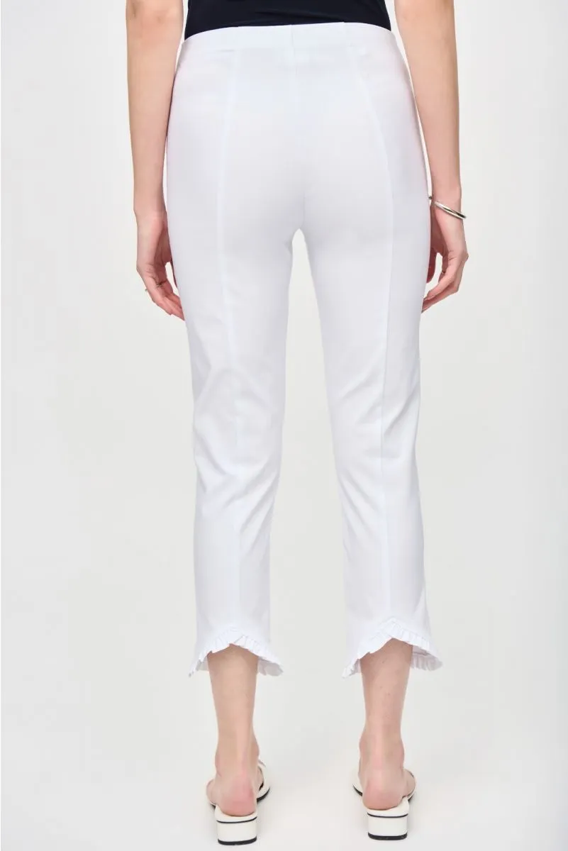 Joseph Ribkoff Ruffled Bias Cut Hem Pull On Cropped Pants 242145