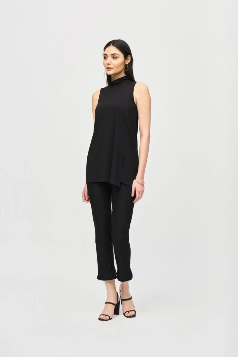 Joseph Ribkoff Ruffled Bias Cut Hem Pull On Cropped Pants 242145